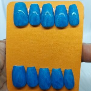 Blue Water Nails-Short